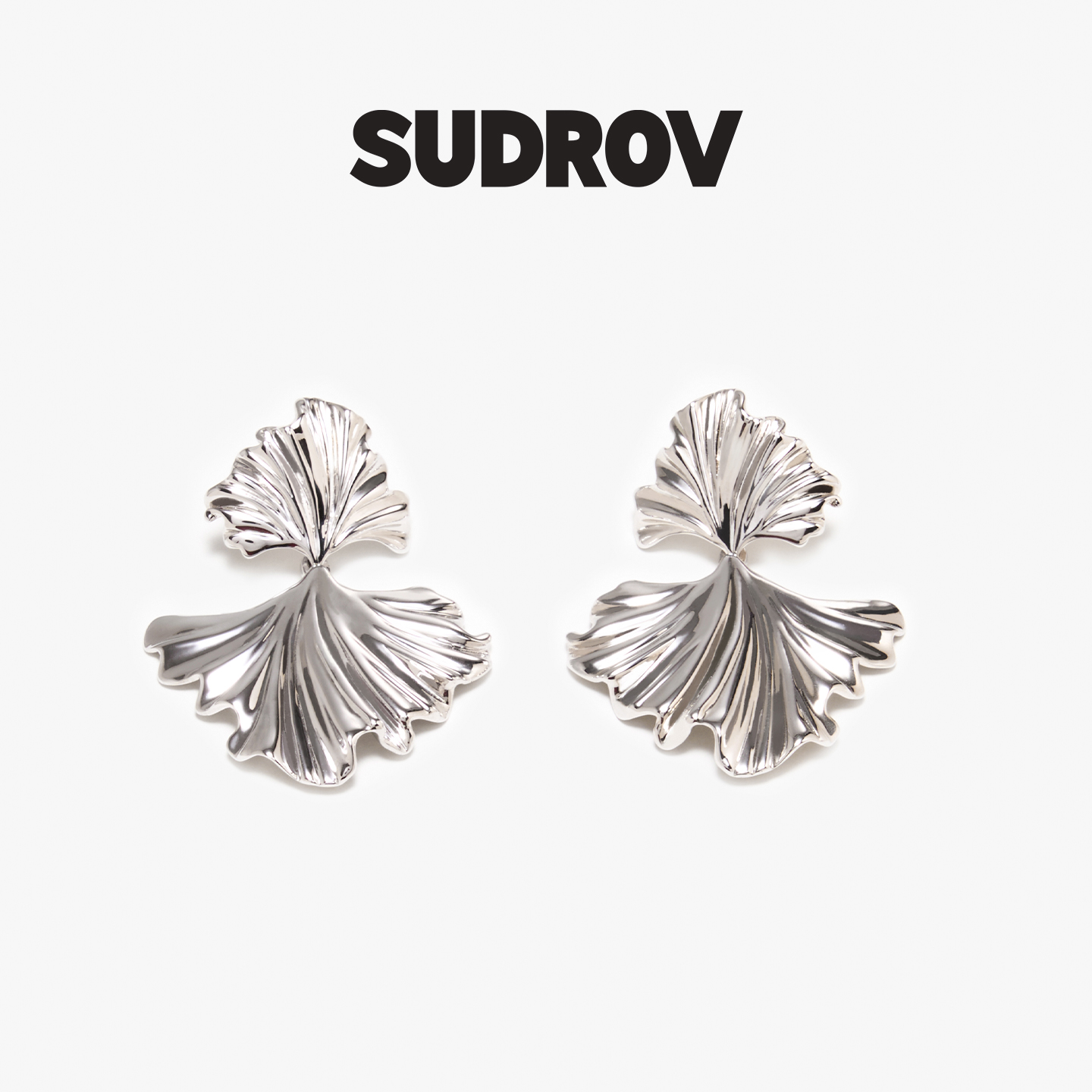 SUDROV素觉925银银杏叶耳坠