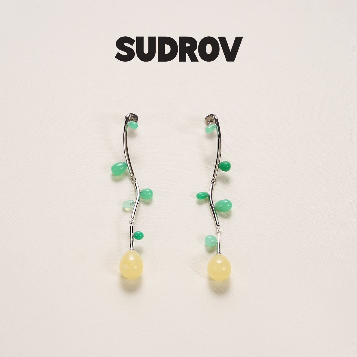 SUDROV素觉澳玉蜜蜡原创设计耳饰