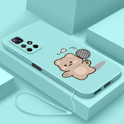适用于红米note11手机壳Redminote11se保护套11Epro个性创意男女款11R打球熊11Tpro网红直边全包防摔软壳