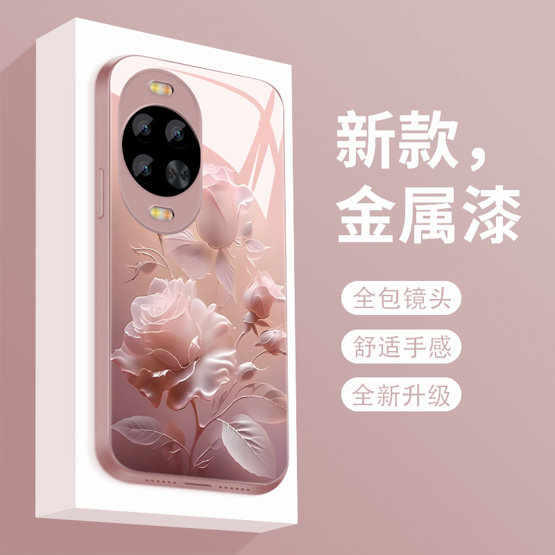 适用于华为nova14pro手机壳雾色玫瑰nova14ultra新款液态玻璃保护套novo14全包防摔14活力版潮牌简约创意女款