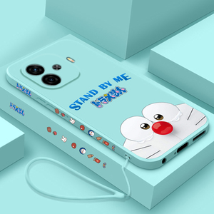 适用vivoiqooz9手机壳液态硅胶iQOOZ9X新款保护套卡通哆啦A梦爱酷z9turbo女款潮牌防摔V2352A全包简可爱软壳