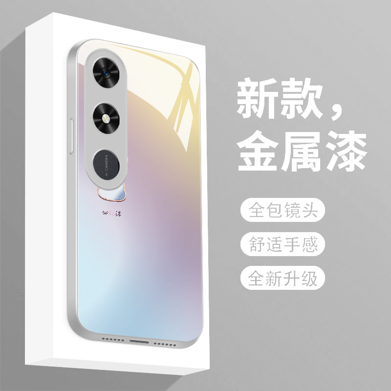 适用荣耀play9c手机壳新款液态玻璃华为play9c保护套全包防摔HONOR个性创意晕染兔头PALY9C轻奢简约女款
