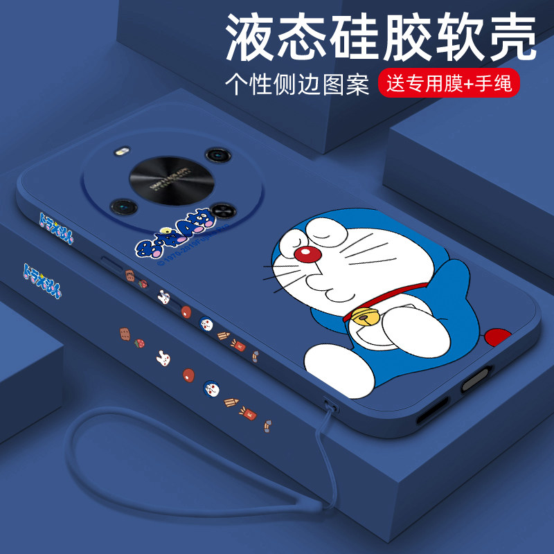 适用华为畅享70x活力版手机壳液态硅胶叮当猫畅想70x活力版保护套卡通创意女款7ox时尚防摔BRE-AL00a全包简约