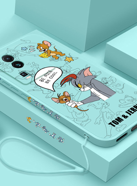 iqooneo7竞速版手机壳新款vivoiqooneo7防摔猫和老鼠男液态硅胶5G软壳iQOO Neo7全包超薄保护套iq00neo7个性