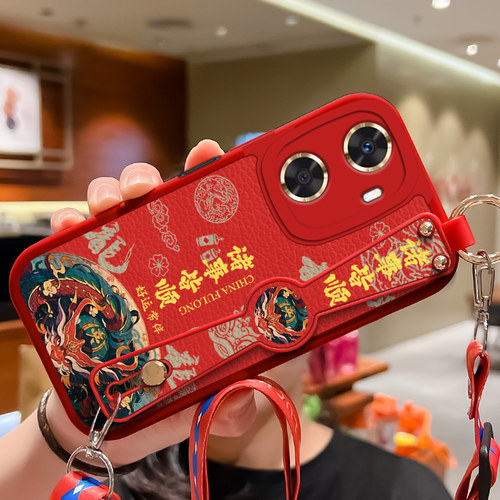 适用wiko hi畅享60手机壳国潮新款诸事皆顺嗨畅想60s小羊皮腕带斜跨挂绳cx60pro镜头全包防摔60X软套创意女款