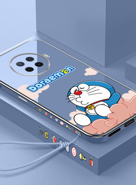 oppoace2手机壳蓝胖子ace2高档oppo ace2女新款哆啦A梦电镀直边硅胶软套5g镜头全包PDHM00网红创意超薄防摔