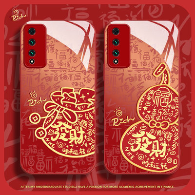 液态玻璃适用华为智选nzones7pro手机壳新年款中国移动s7pro+保护套国潮创意發財福袋NZONE50pro全包防摔女款