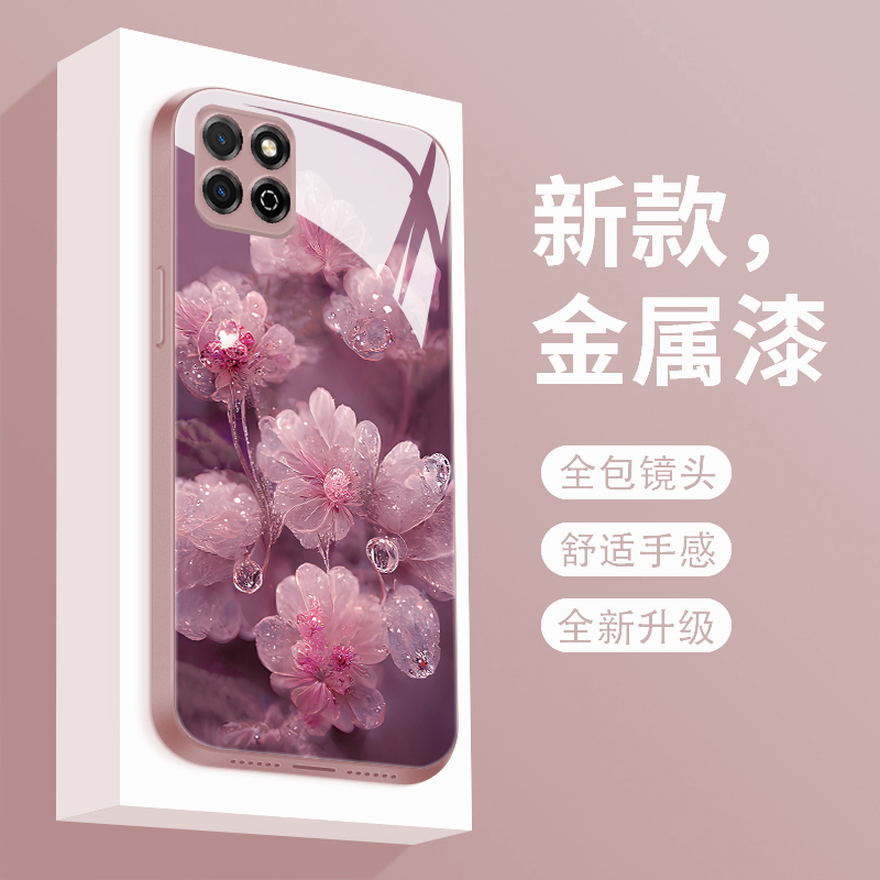 适用于华为荣耀畅玩20手机壳液态玻璃畅玩20pro少女款露花HONER潮牌创意二十高级感20po个性简约hjc-lx9防摔