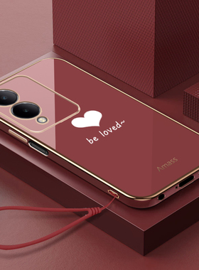 适用vivoy36手机壳女款viviy36i新款手机套时尚爱心V2318A电镀硅胶5g软套全包超薄防摔网红v1v0y36m外壳