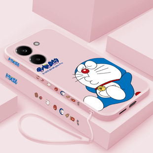 适用红米turbo5手机壳叮当猫小米turbo5max液态硅胶保护套卡通女款TurBo5Max高级时尚防摔Redmi全包简约软壳