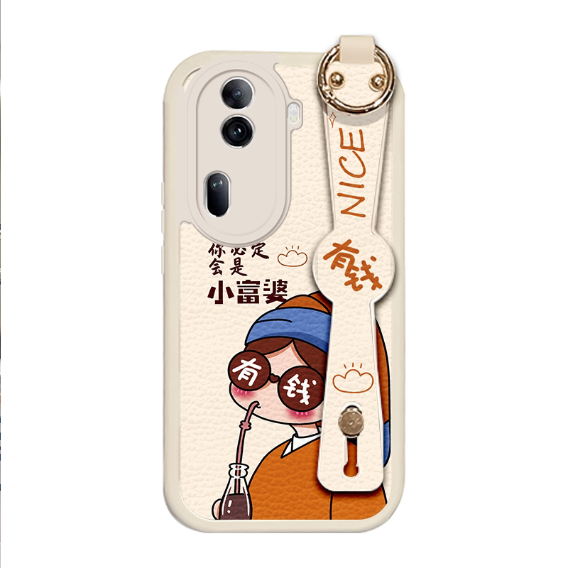 适用opporeno11手机壳新款小富婆Reno11Pro腕带小羊皮op0pp0高级女款斜跨挂绳reno11por潮牌创意全包防摔