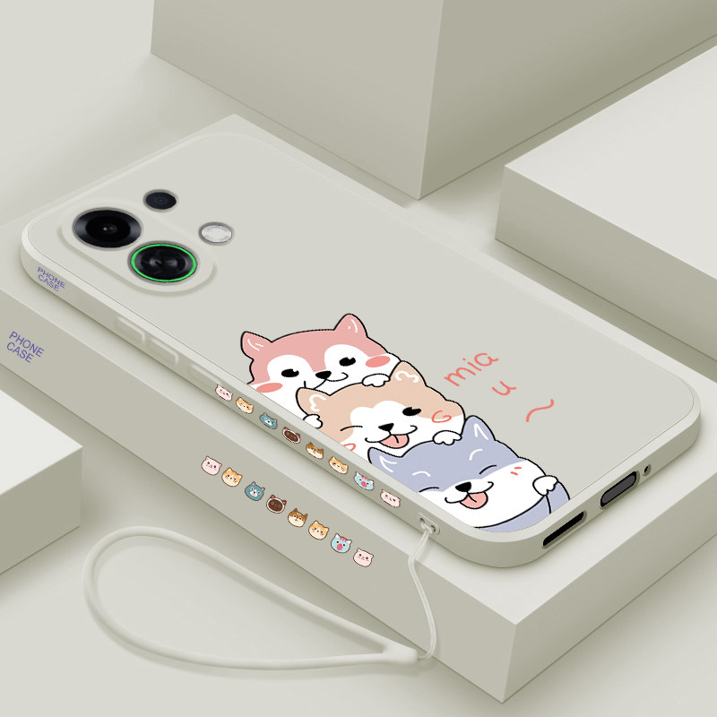 适用oppok13turbo手机壳卡通三只狗狗K13TurboPro液态硅胶保护套0pp0全包防摔PLM110‌网红潮牌个性男女款