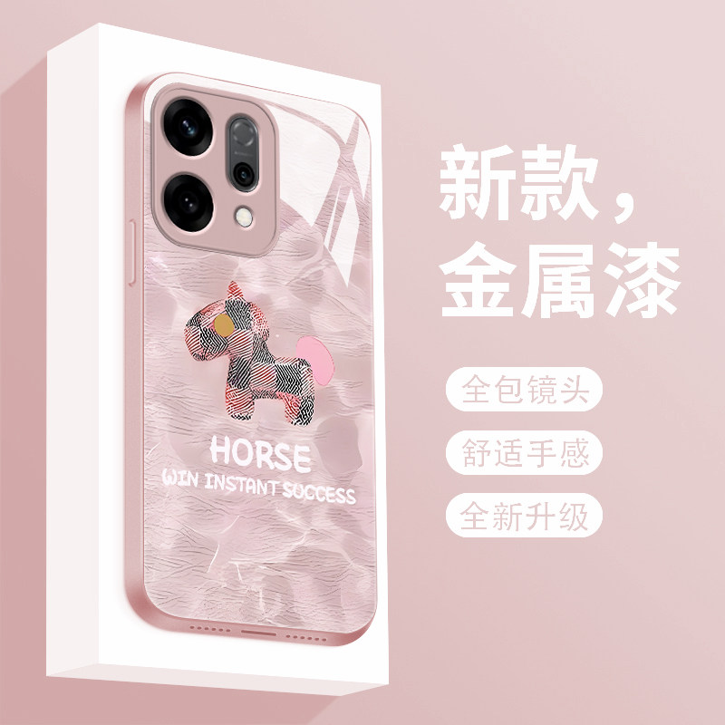 适用opporeno14手机壳新款液态玻璃布偶马Reno14pro保护套个性简约Rn14全包防摔PLA110高级创意女款