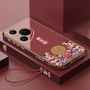 适用华为pura70手机壳国潮中国风PURA70Pro+保护套直边个性创意电镀硅胶70ultra轻奢高档七十超薄防摔男女款