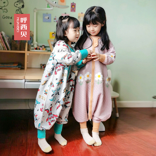 呼西贝宝宝分腿睡袋3.0 春秋儿童防踢被连体睡衣家居服亲肤棉无骨