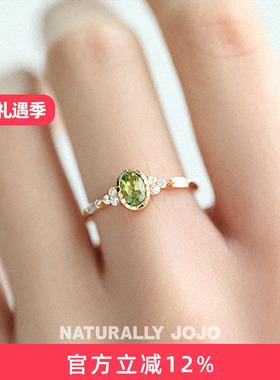 925银绿色橄榄石戒指女