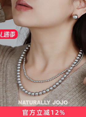 真多麻人造珍珠项链女双层毛衣链