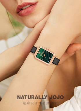 JOJO手表女简约ins风方形小绿表复古2026年新款防水气质轻奢腕表