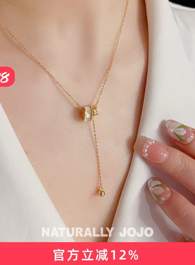 猫眼石滚轮项链女轻奢小众设计精致高级感锁骨链颈链2026新款爆款