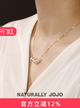 s925银盒子链仿珍珠项链女轻奢小众设计高级感锁骨链简约气质颈链