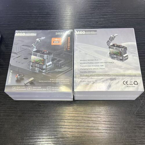 跨境新款M60蓝牙耳机情侣款四颗两对触摸数显无线运动防水TWS5.3