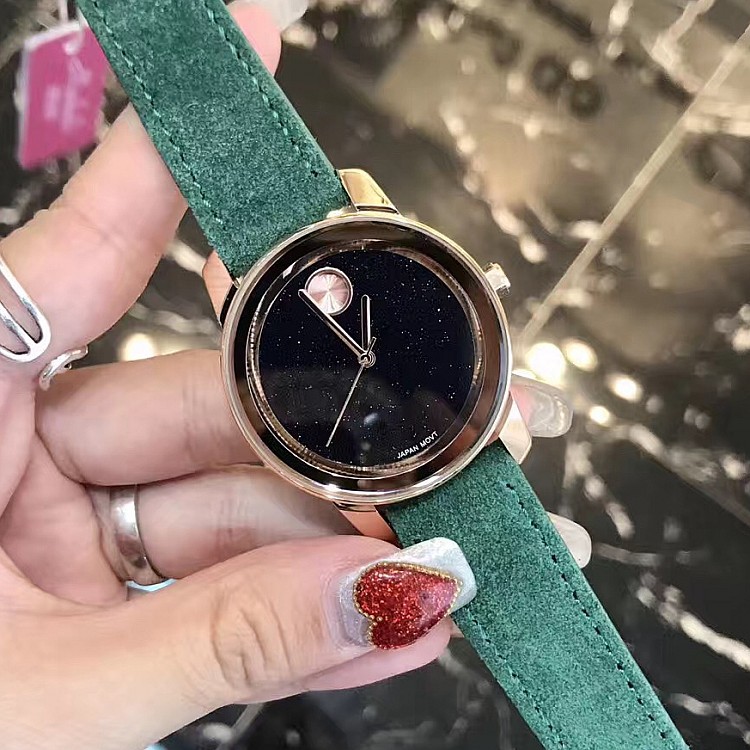 瑪莎莉女款腕表新款爆款潮流時尚玫瑰金星空面女士手表毛皮表帶