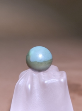 卡14mm天然和田玉且末糖蓝圆珠单珠散珠文玩配珠顶珠隔珠