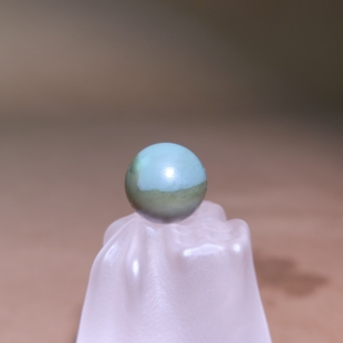 卡14mm天然和田玉且末糖蓝圆珠单珠散珠文玩配珠顶珠隔珠