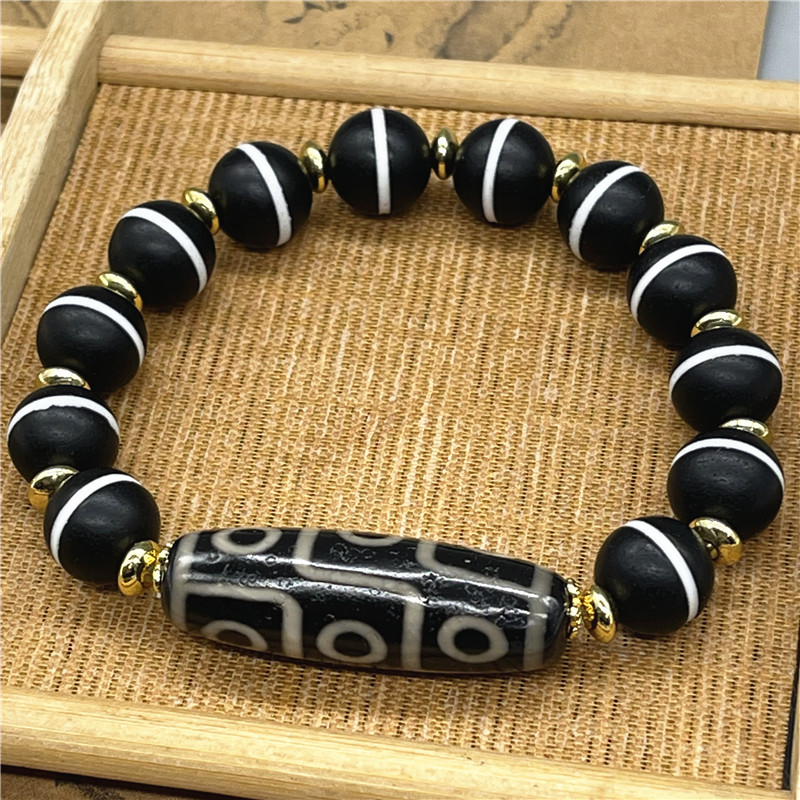 一线九眼天珠天然玛瑙手串手链
