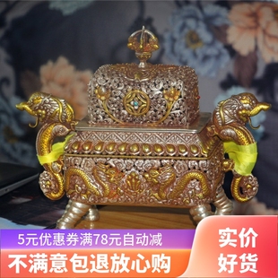 西藏纯手工藏银香炉香薰炉家居摆件老物件仅此两尊