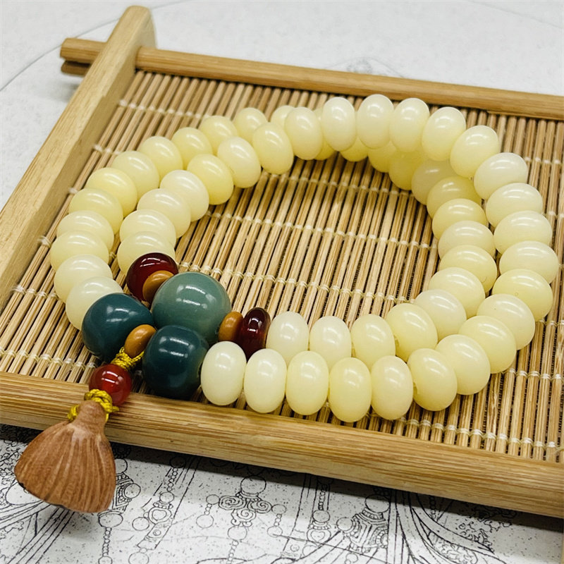 保真天然白玉菩提根项链手串女手链莲花莲蓬菩提算盘珠男款手盘玩