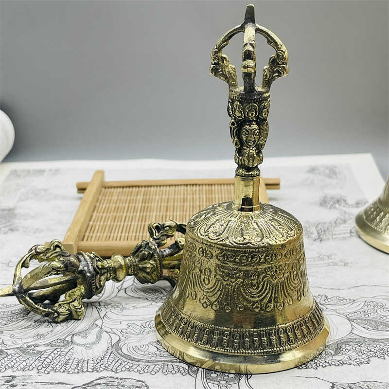 尼泊尔手工五股金刚铃杵法器铃铛