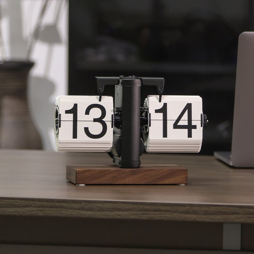 机械自动翻页时钟复古座钟摆件