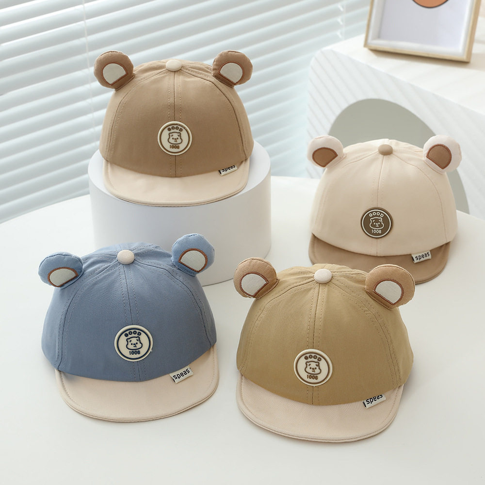 ins韩版可爱卡通小熊软沿帽清新时尚宝宝鸭舌帽春夏新款遮阳童帽