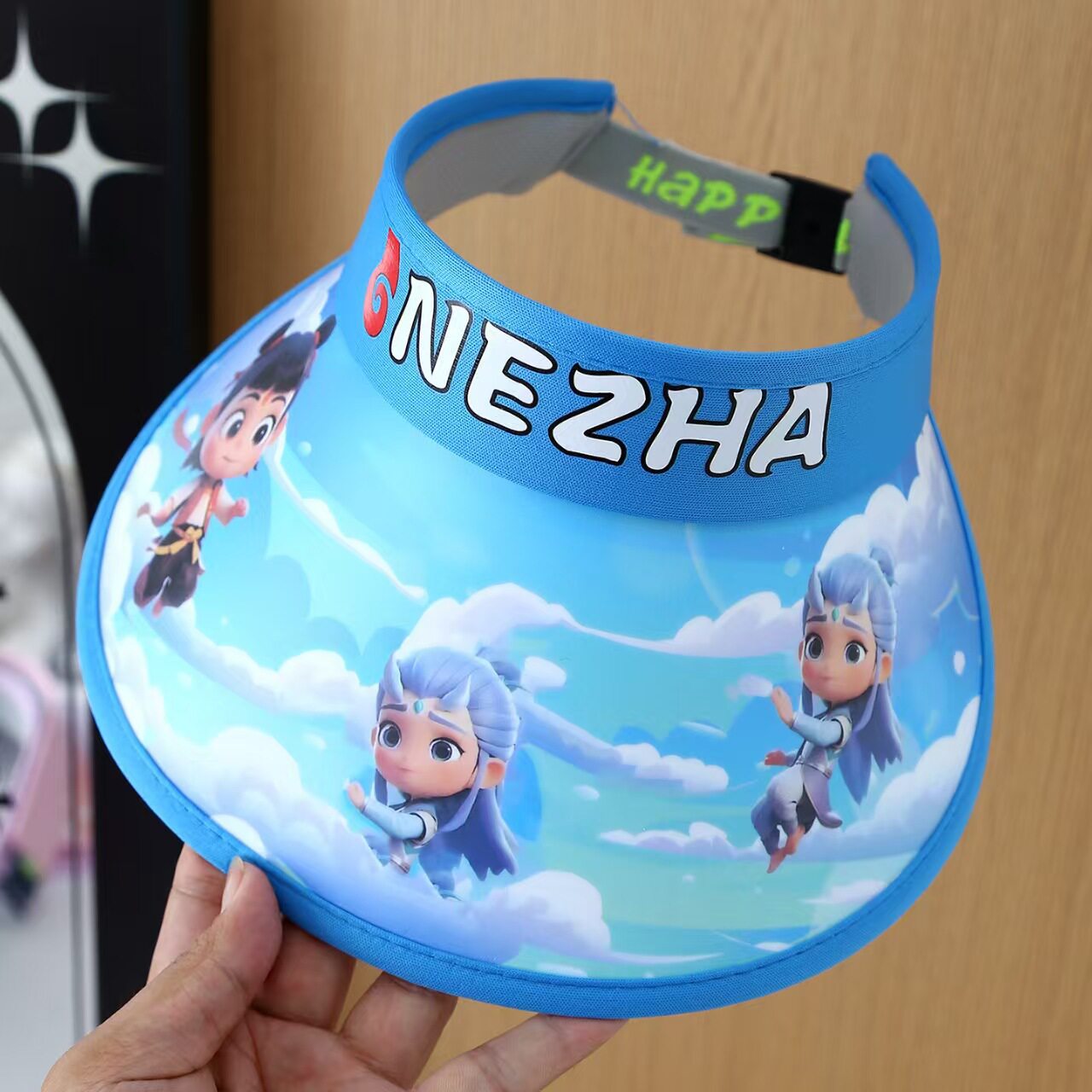 哪吒风扇帽夏季男女童可充电大帽檐可爱卡通出游遮阳帽小学生爆款