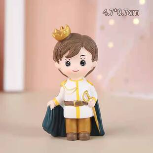网红同款树脂摆件威廉王子薇拉公主情侣气球城堡烘焙蛋糕装饰插牌