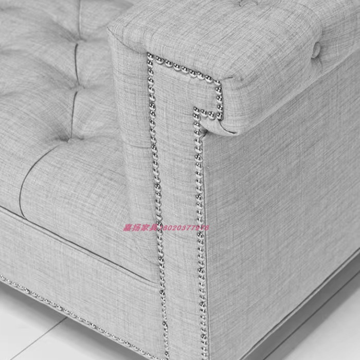 榆明美式复古实木沙发