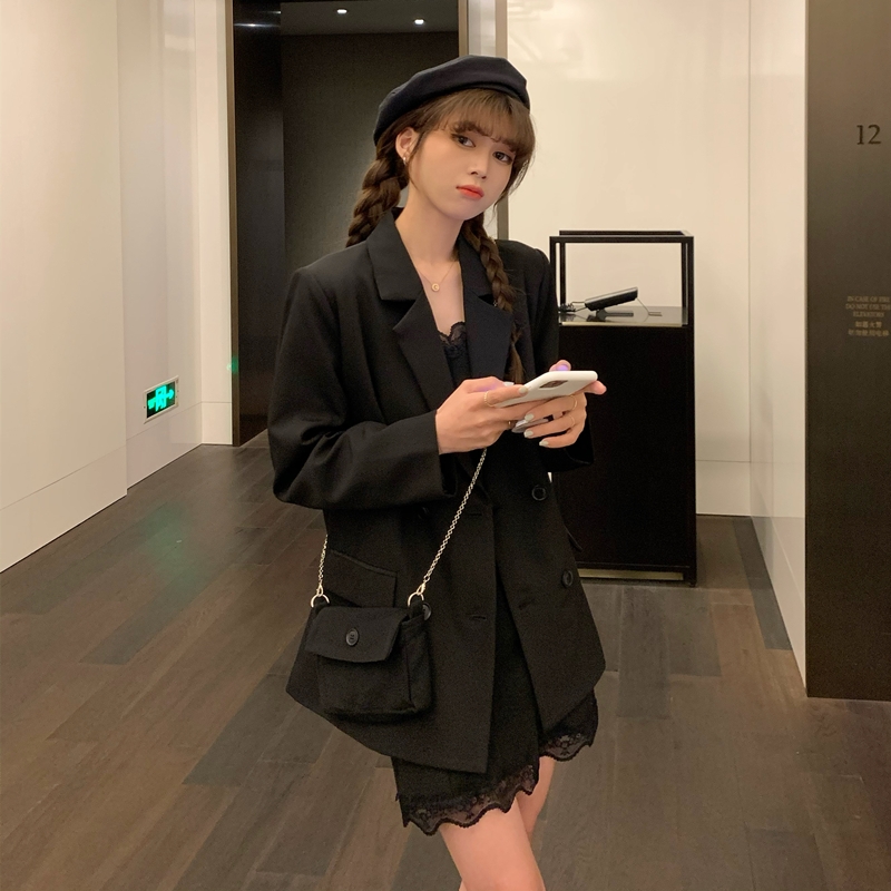 Real shooting real price net red Blazer Jacket Women's Korean version loose spring and summer casual suit top free bag