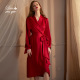 红色超滑冰雪丝长款 婚礼新婚睡衣 睡袍结婚晨袍女新娘伴娘春夏秋款