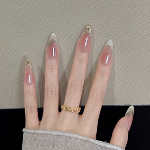 手工定制秋冬假指甲可取可带美甲法式 气质穿戴甲贴片手工定制光疗
