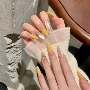 手工定制成品穿戴甲手工简约高级感显白光疗可拆假指甲贴孕妇新娘