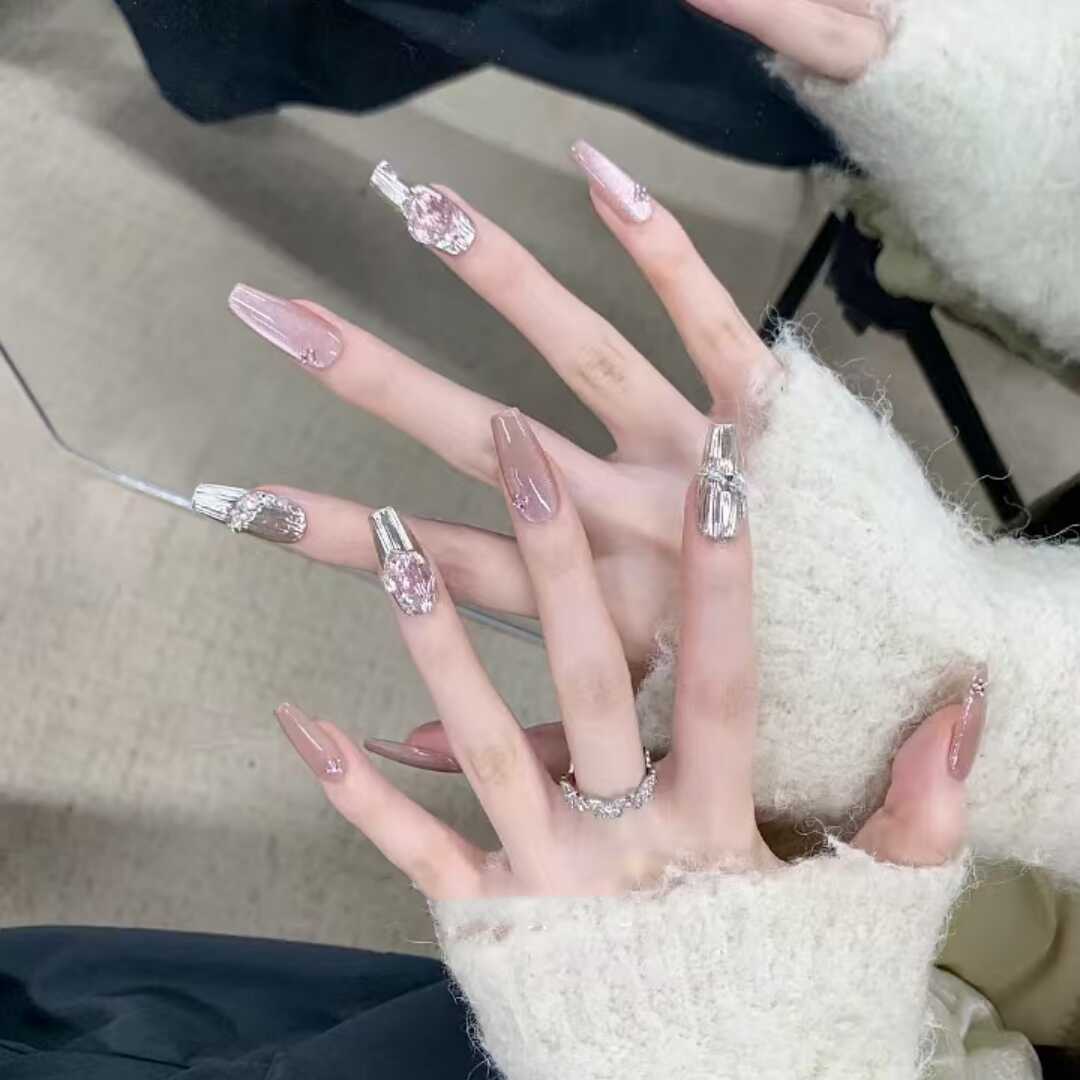 手工高级感短款成品假指甲贴片