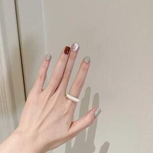 手工定制成品穿戴甲手工简约高级感显白光疗可拆假指甲贴孕妇新娘