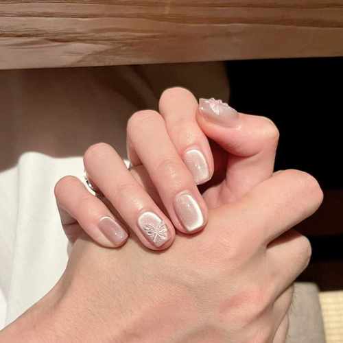 成品ins风猫眼短款显白假指甲贴