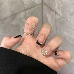 美甲成品短款 2024新款 穿戴美甲高级纯手工定制显白指甲贴片夏季