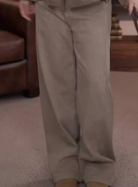 which 微胖定制【拿铁裤】高腰宽松显瘦直筒长裤女秋冬阔腿休闲裤