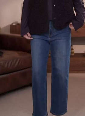 微胖定制【高智牛仔】女士烟管牛仔裤蓝色小粗腿友好