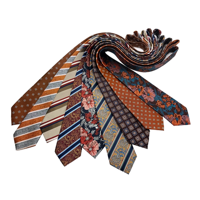 橘红色8cm宽正装职业打款领带