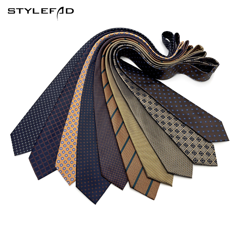 领带男正装职业西装配饰韩版商务宴会复古香槟金格子手打潮流宽版