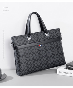 新款男包韩版手提包格子商务休闲横款电脑公文包潮牌